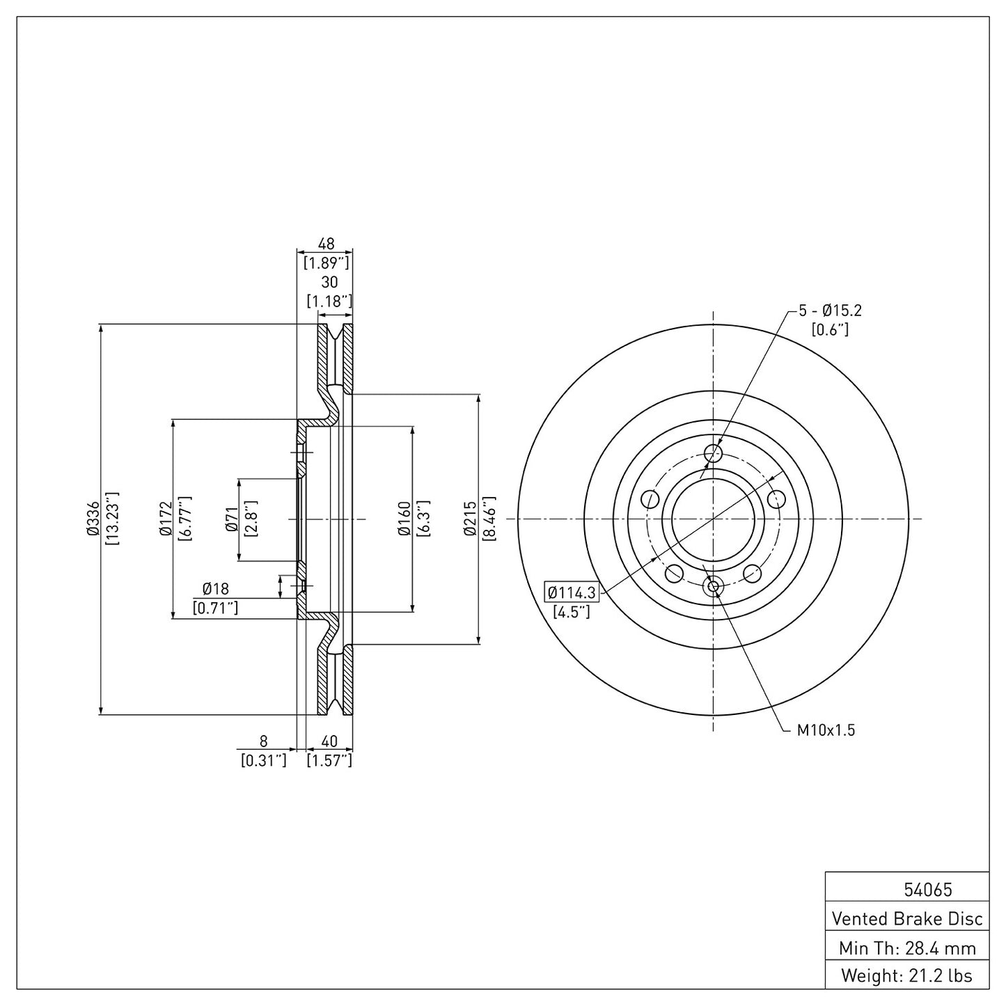 Dynamic Friction Company Disc Brake Rotor 604-54065