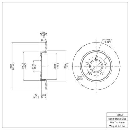 Dynamic Friction Company Disc Brake Rotor 604-54066