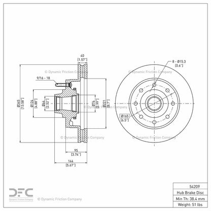 Dynamic Friction Company Disc Brake Rotor 604-54209