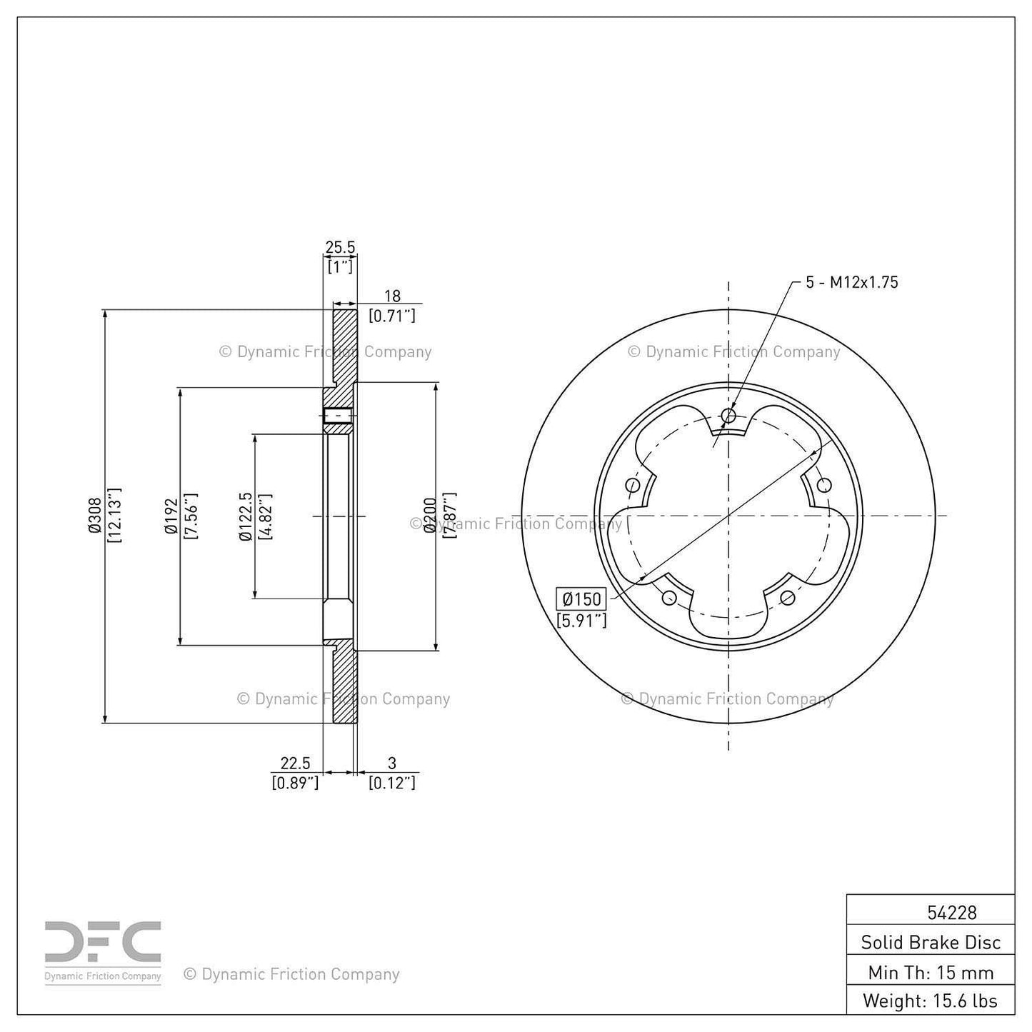 Dynamic Friction Company Disc Brake Rotor 604-54228