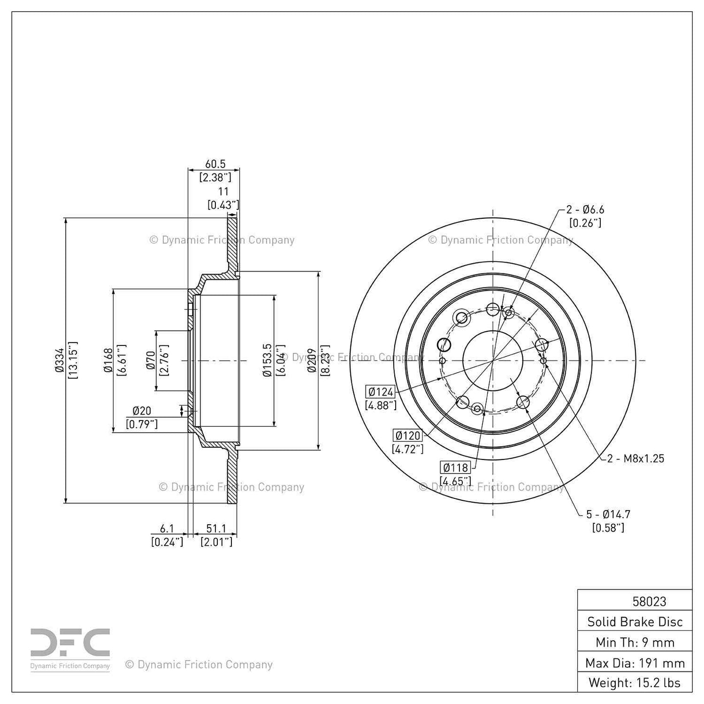 Dynamic Friction Company Disc Brake Rotor 604-58023