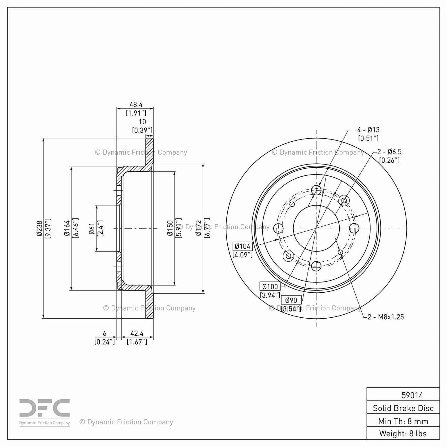 Dynamic Friction Company Disc Brake Rotor 604-59014