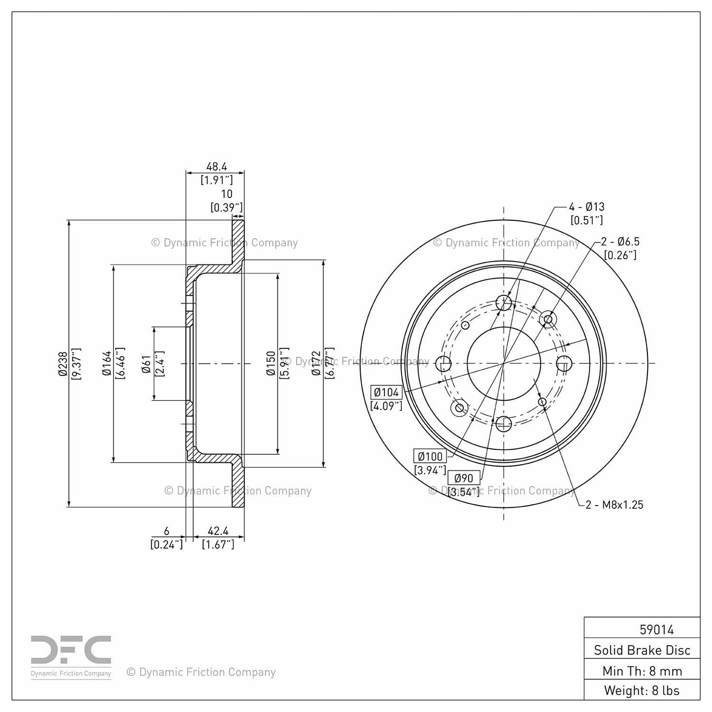 Dynamic Friction Company Disc Brake Rotor 604-59014