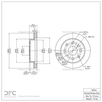 Dynamic Friction Company Disc Brake Rotor 604-59016
