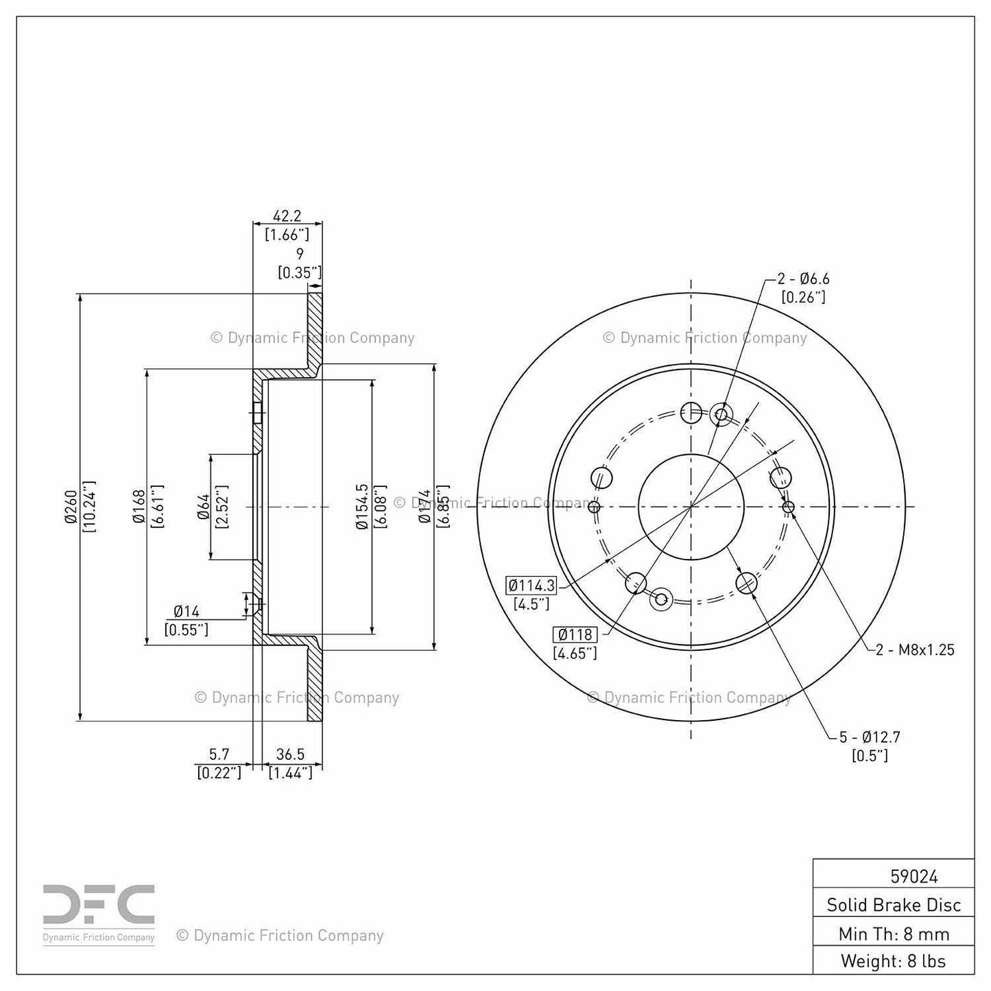 Dynamic Friction Company Disc Brake Rotor 604-59024