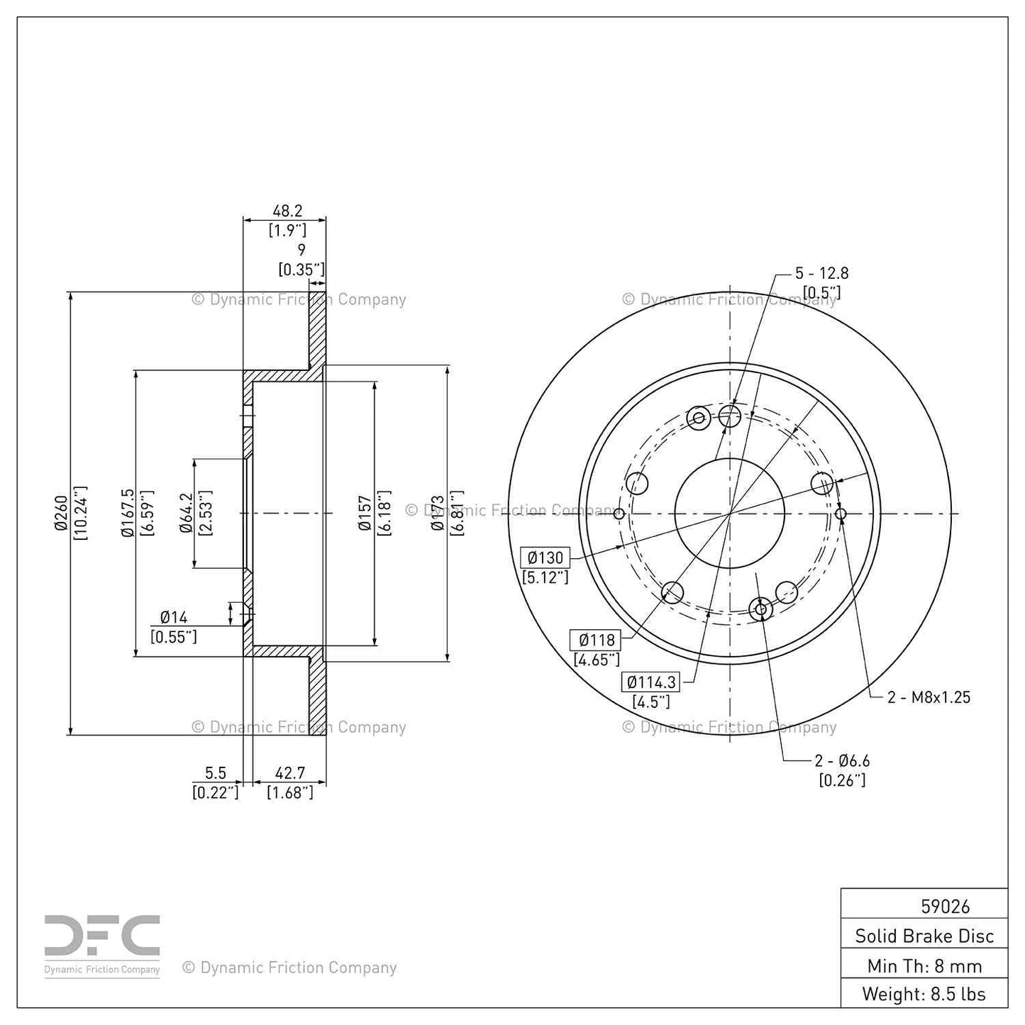 Dynamic Friction Company Disc Brake Rotor 604-59026