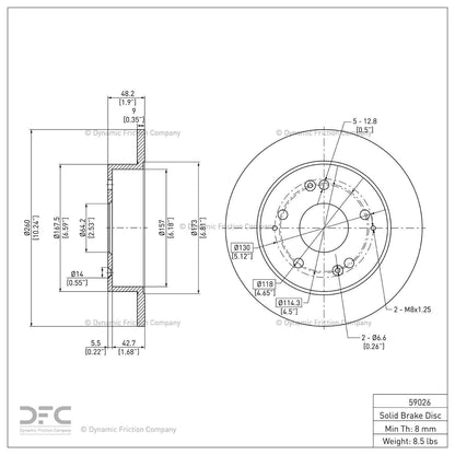 Dynamic Friction Company Disc Brake Rotor 604-59026