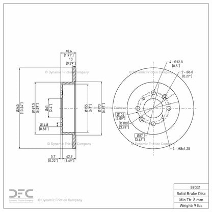 Dynamic Friction Company Disc Brake Rotor 604-59031