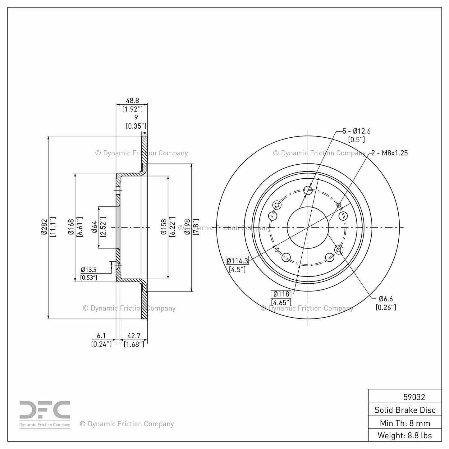 Dynamic Friction Company Disc Brake Rotor 604-59032