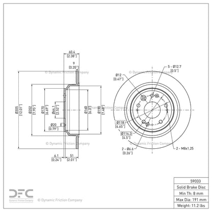 Dynamic Friction Company Disc Brake Rotor 604-59033