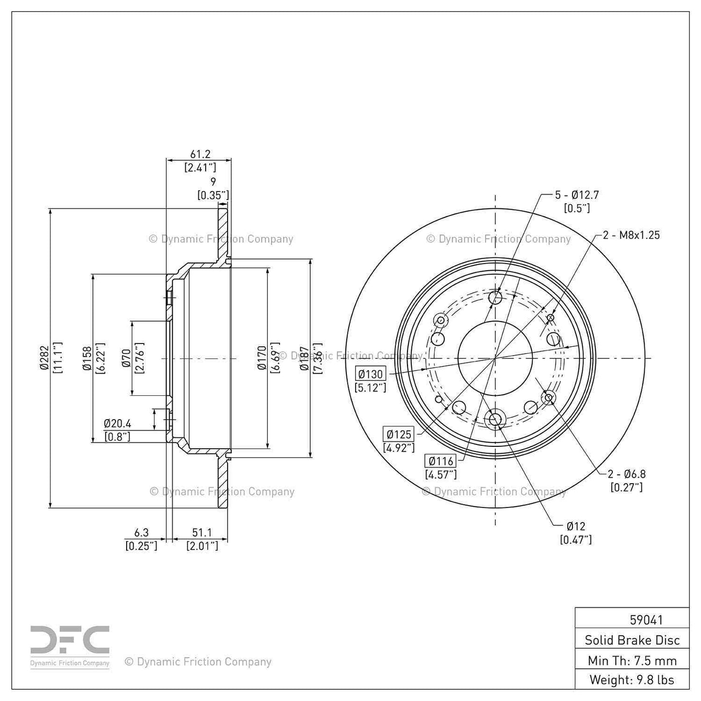 Dynamic Friction Company Disc Brake Rotor 604-59041