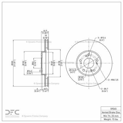 Dynamic Friction Company Disc Brake Rotor 604-59045