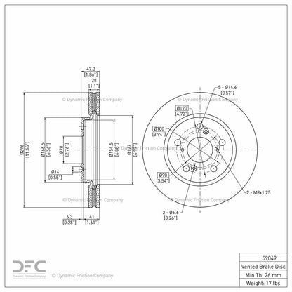 Dynamic Friction Company Disc Brake Rotor 604-59049