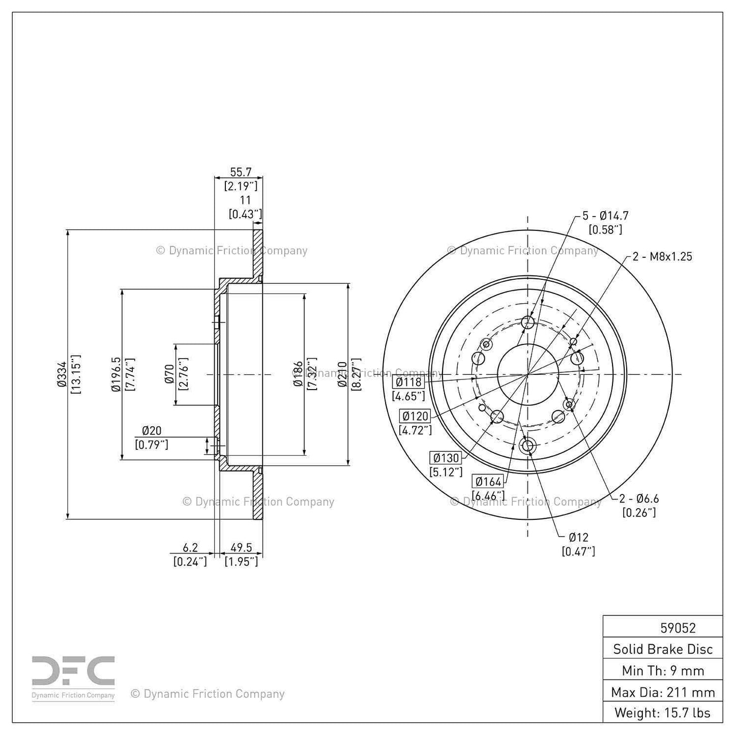 Dynamic Friction Company Disc Brake Rotor 604-59052