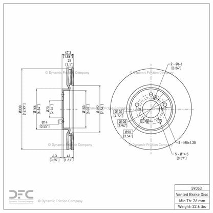 Dynamic Friction Company Disc Brake Rotor 604-59053