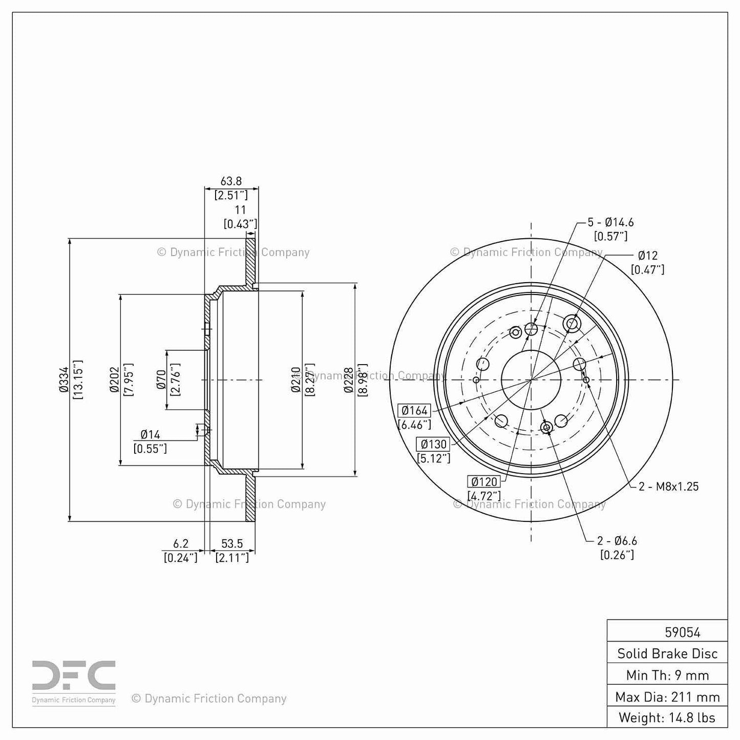 Dynamic Friction Company Disc Brake Rotor 604-59054