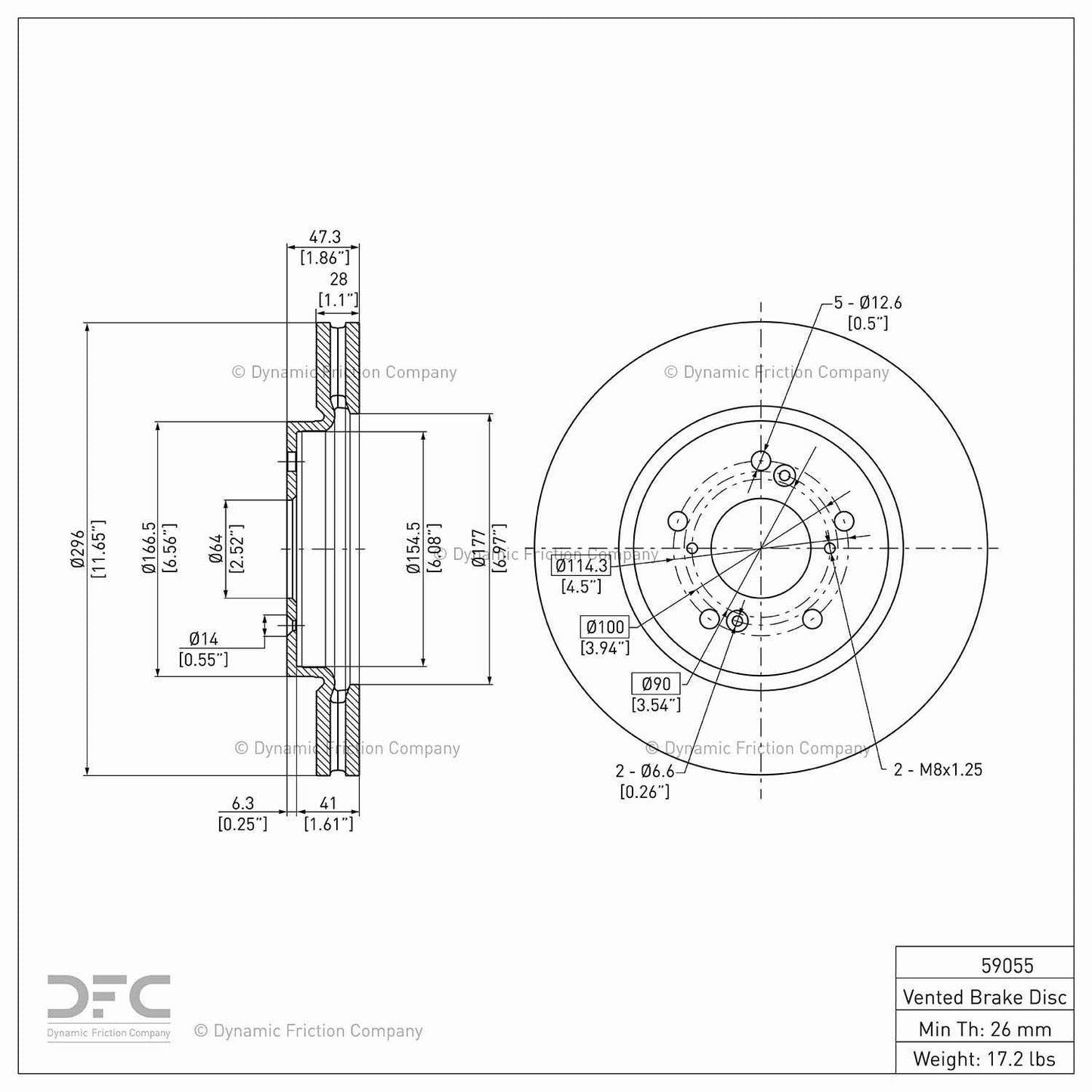 Dynamic Friction Company Disc Brake Rotor 604-59055