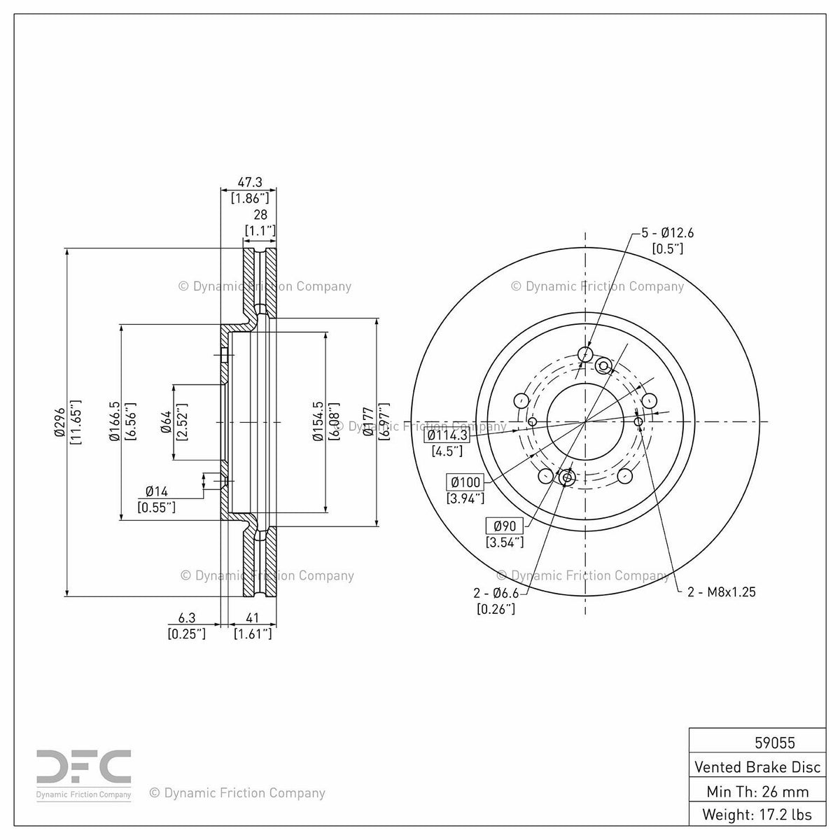 Dynamic Friction Company Disc Brake Rotor 604-59055