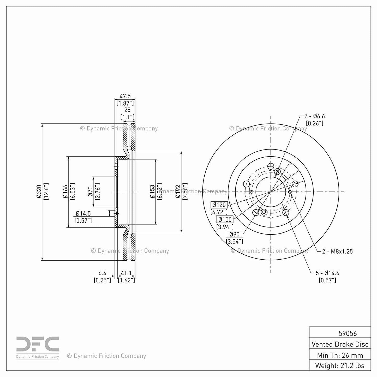 Dynamic Friction Company Disc Brake Rotor 604-59056