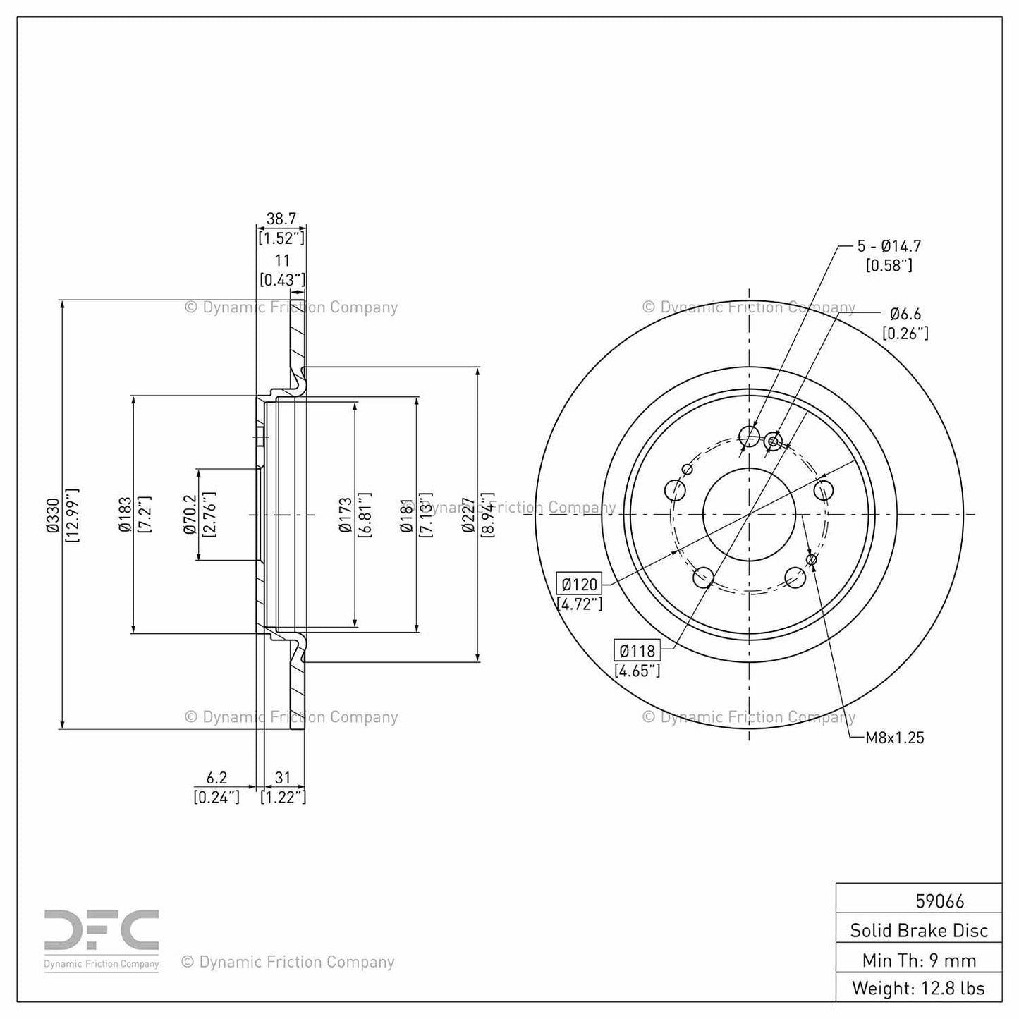 Dynamic Friction Company Disc Brake Rotor 604-59066