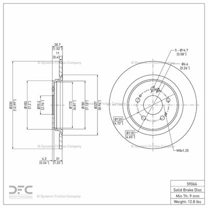 Dynamic Friction Company Disc Brake Rotor 604-59066