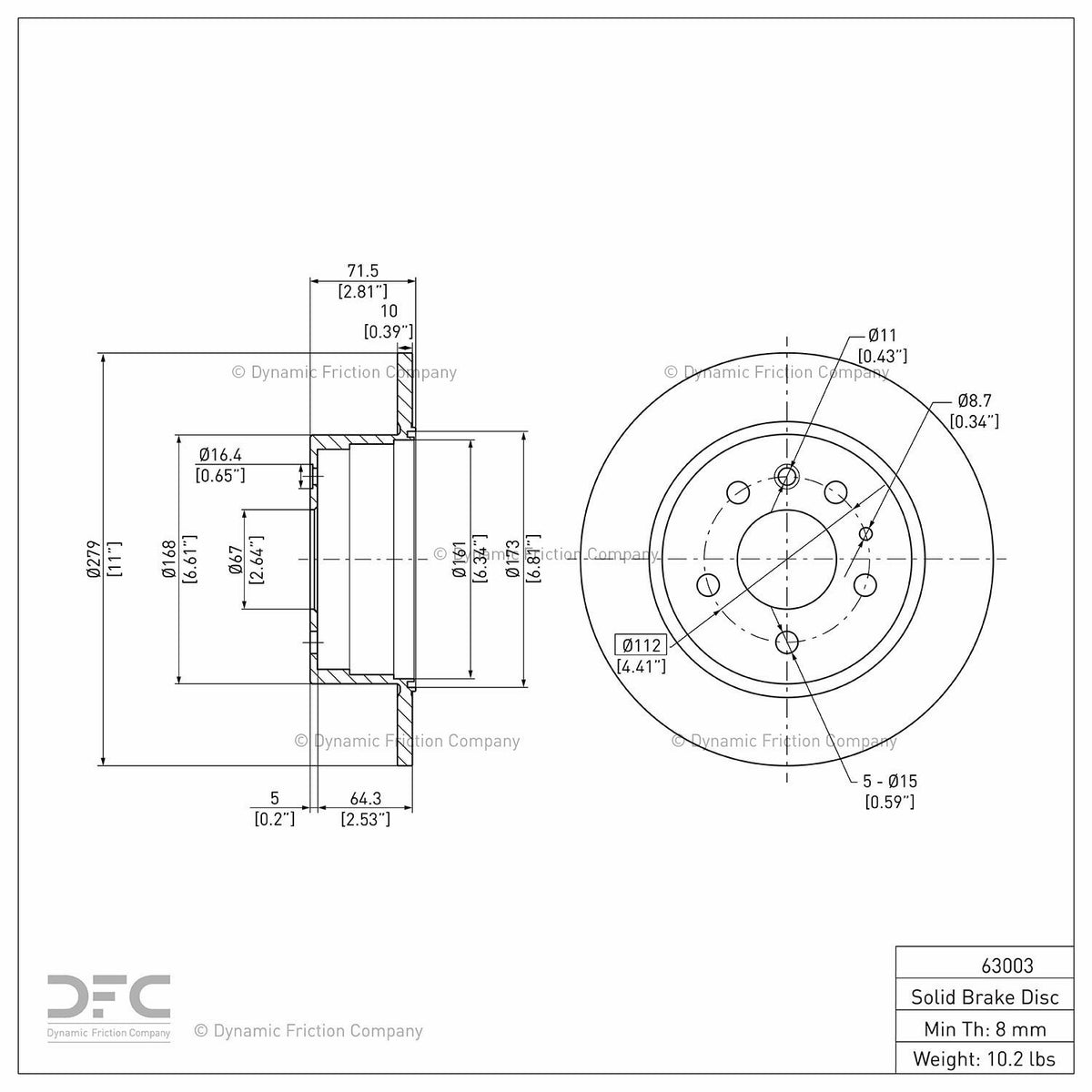 Dynamic Friction Company Disc Brake Rotor 604-63003