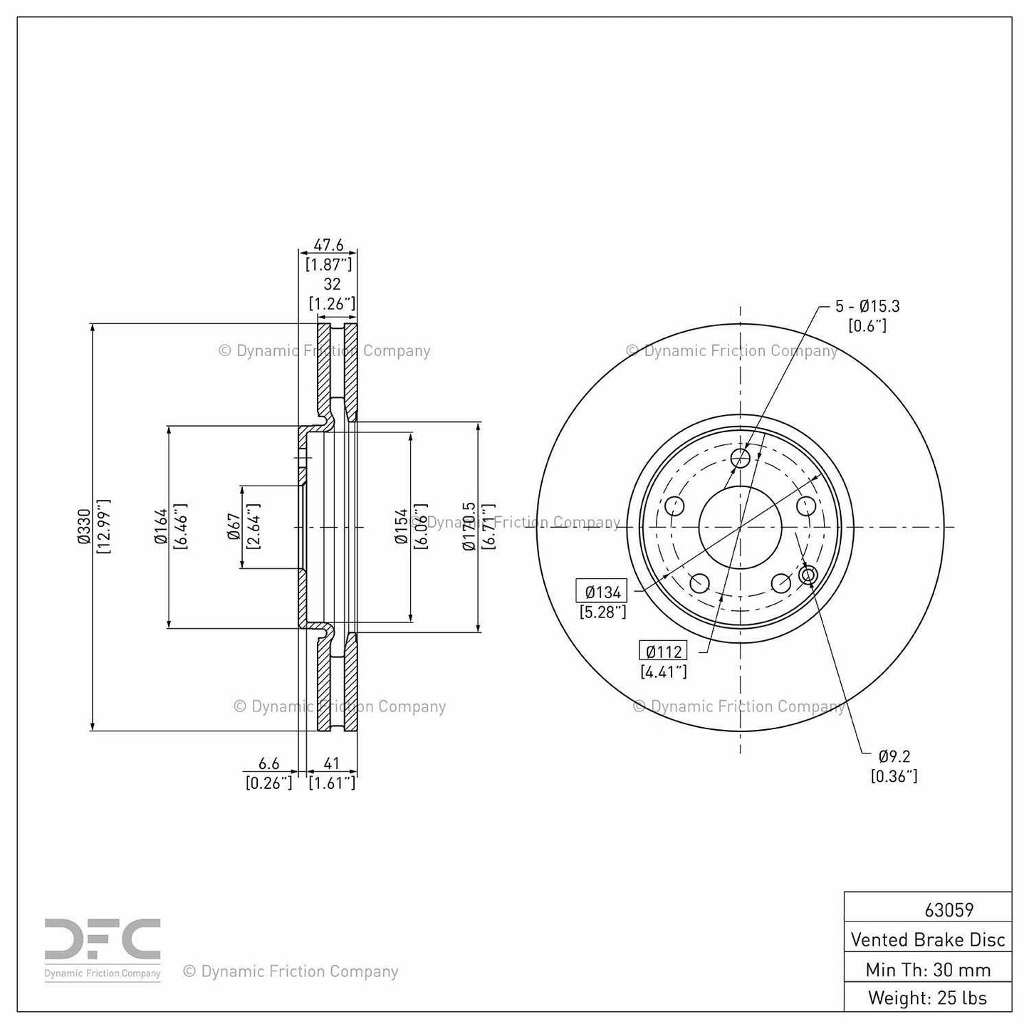 Dynamic Friction Company Disc Brake Rotor 604-63059