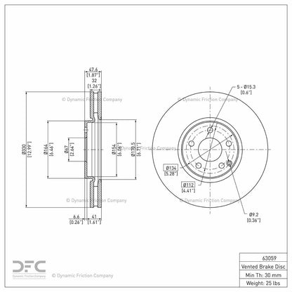 Dynamic Friction Company Disc Brake Rotor 604-63059