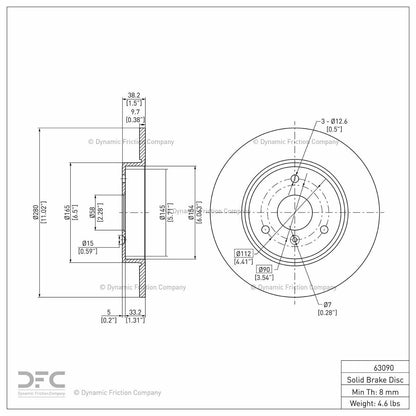 Dynamic Friction Company Disc Brake Rotor 604-63090