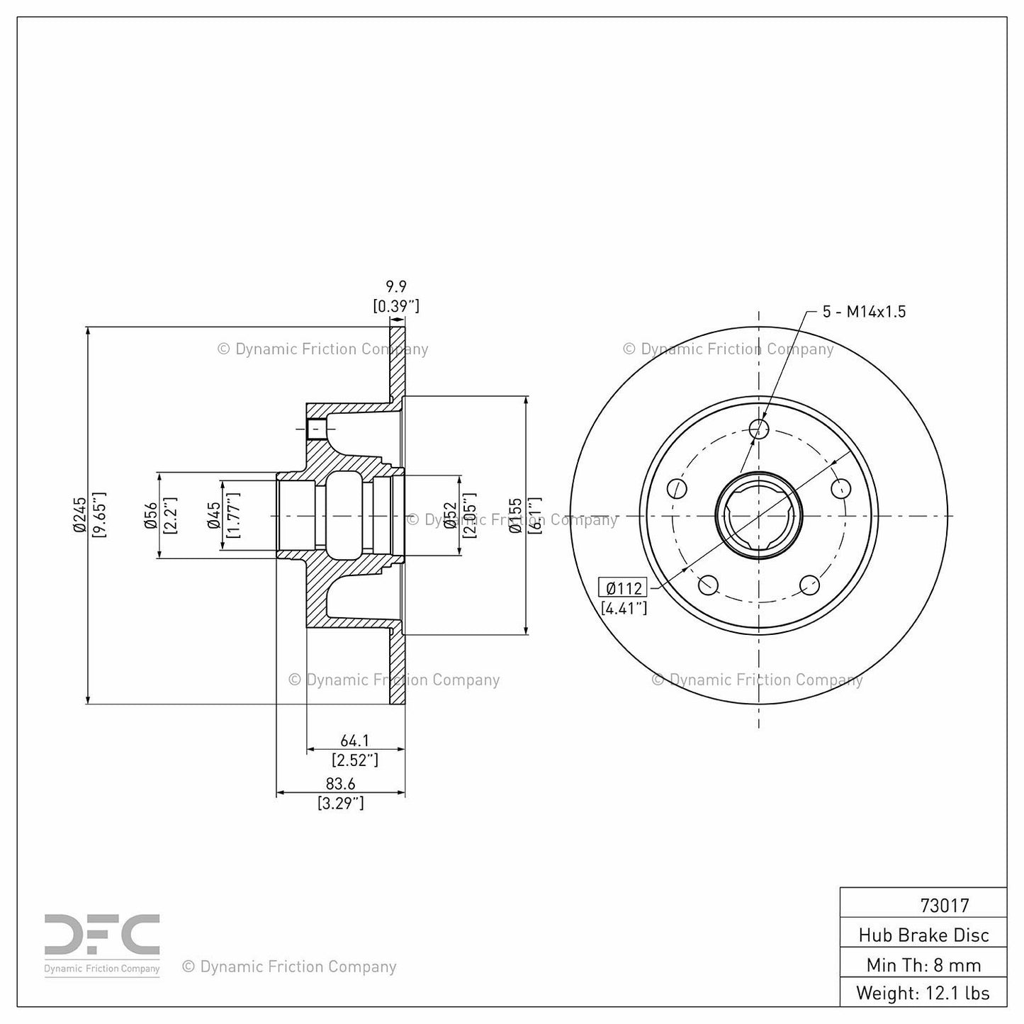 Dynamic Friction Company Disc Brake Rotor 604-73017