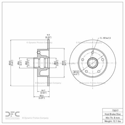 Dynamic Friction Company Disc Brake Rotor 604-73017