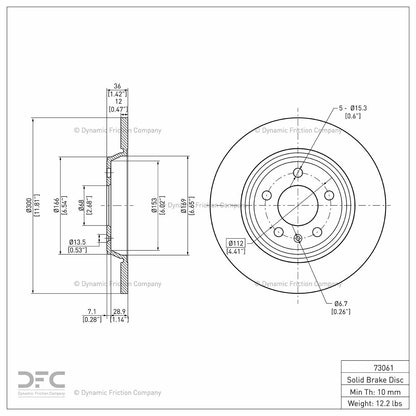 Dynamic Friction Company Disc Brake Rotor 604-73061