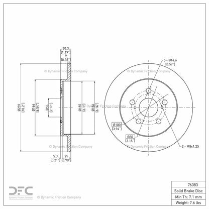 Dynamic Friction Company Disc Brake Rotor 604-76083