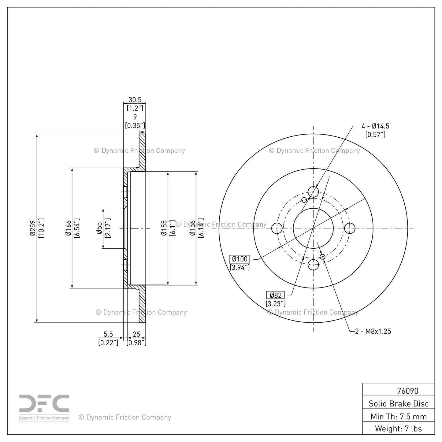Dynamic Friction Company Disc Brake Rotor 604-76090