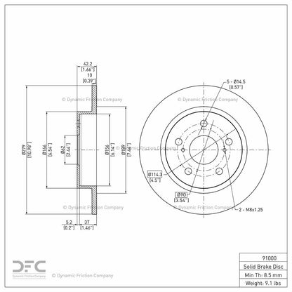 Dynamic Friction Company Disc Brake Rotor 604-91000