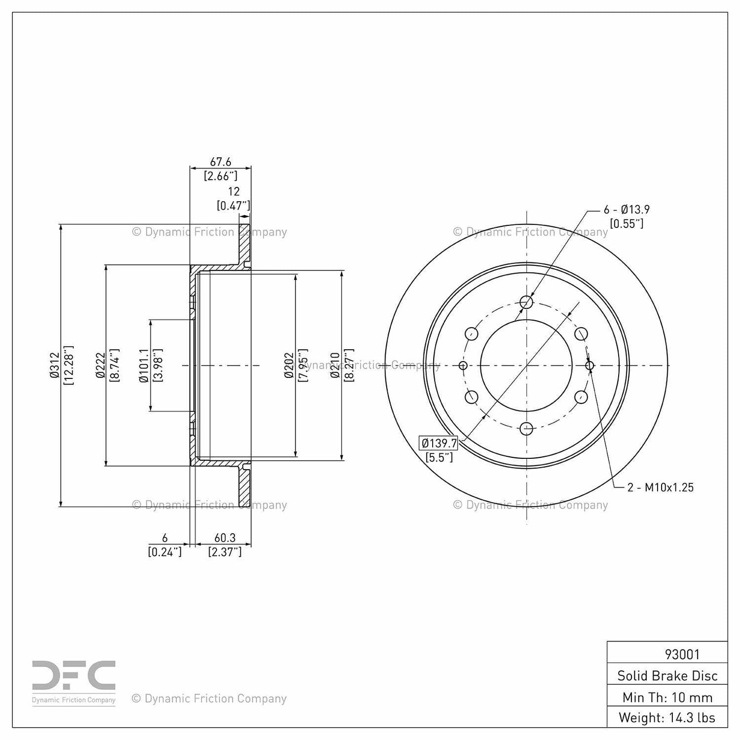 Dynamic Friction Company Disc Brake Rotor 604-93001