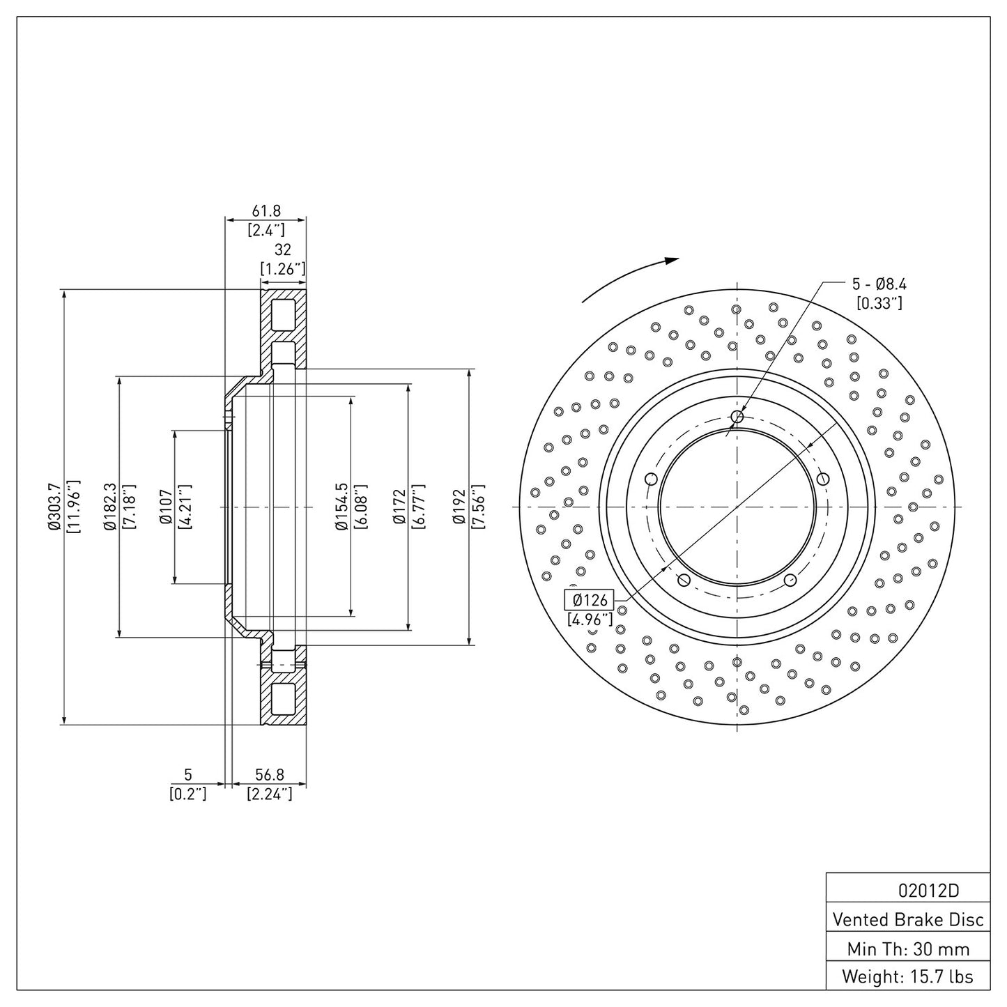 Dynamic Friction Company Disc Brake Rotor 620-02012D