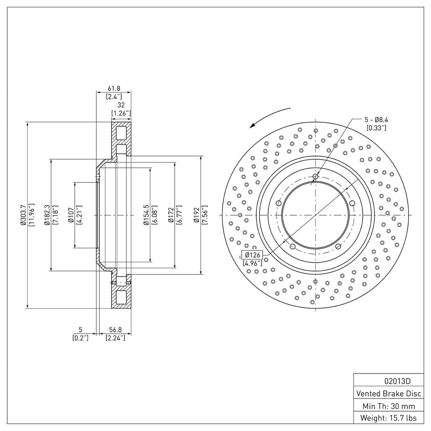 Dynamic Friction Company Disc Brake Rotor 620-02013D