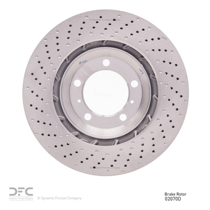 DFC 12-16 Porsche 911 Right Front Drilled Brake Rotor 620-02070D