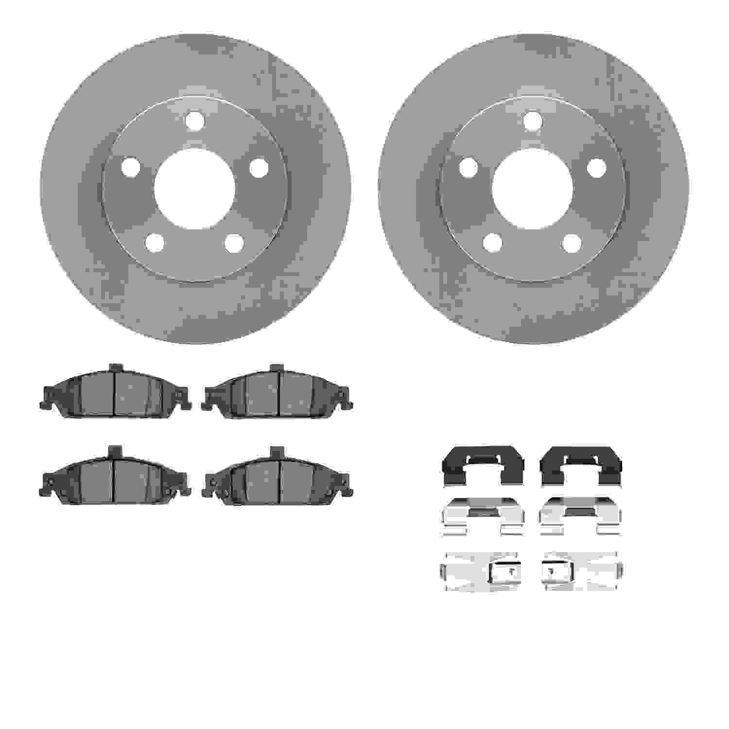 Dynamic Friction Company Disc Brake Pad and Rotor / Drum Brake Shoe and Drum Kit 6312-47044