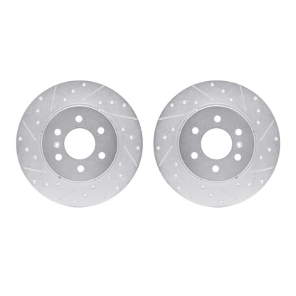 Dynamic Friction Company DFC Brake Rotors - Drilled & Slotted - Silver 7002-52018