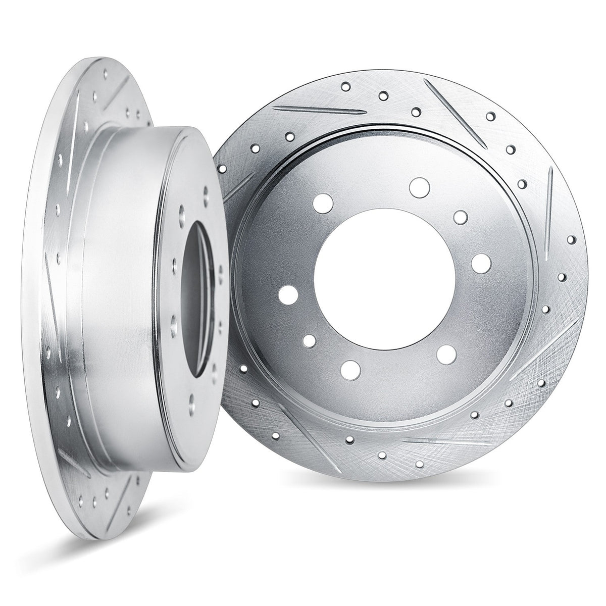 Dynamic Friction Company DFC Brake Rotors - Drilled & Slotted - Silver 7002-52018