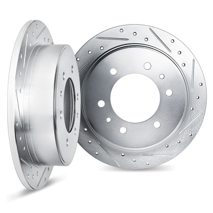 Dynamic Friction Company DFC Brake Rotors - Drilled & Slotted - Silver 7002-52018