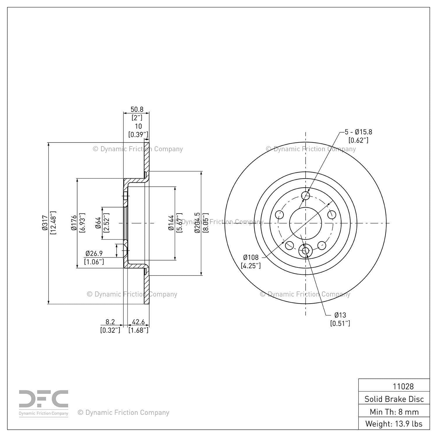 Dynamic Friction Company Disc Brake Rotor 900-11028