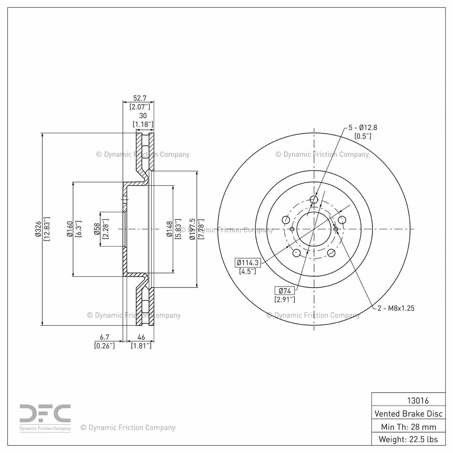 Dynamic Friction Company Disc Brake Rotor 900-13016
