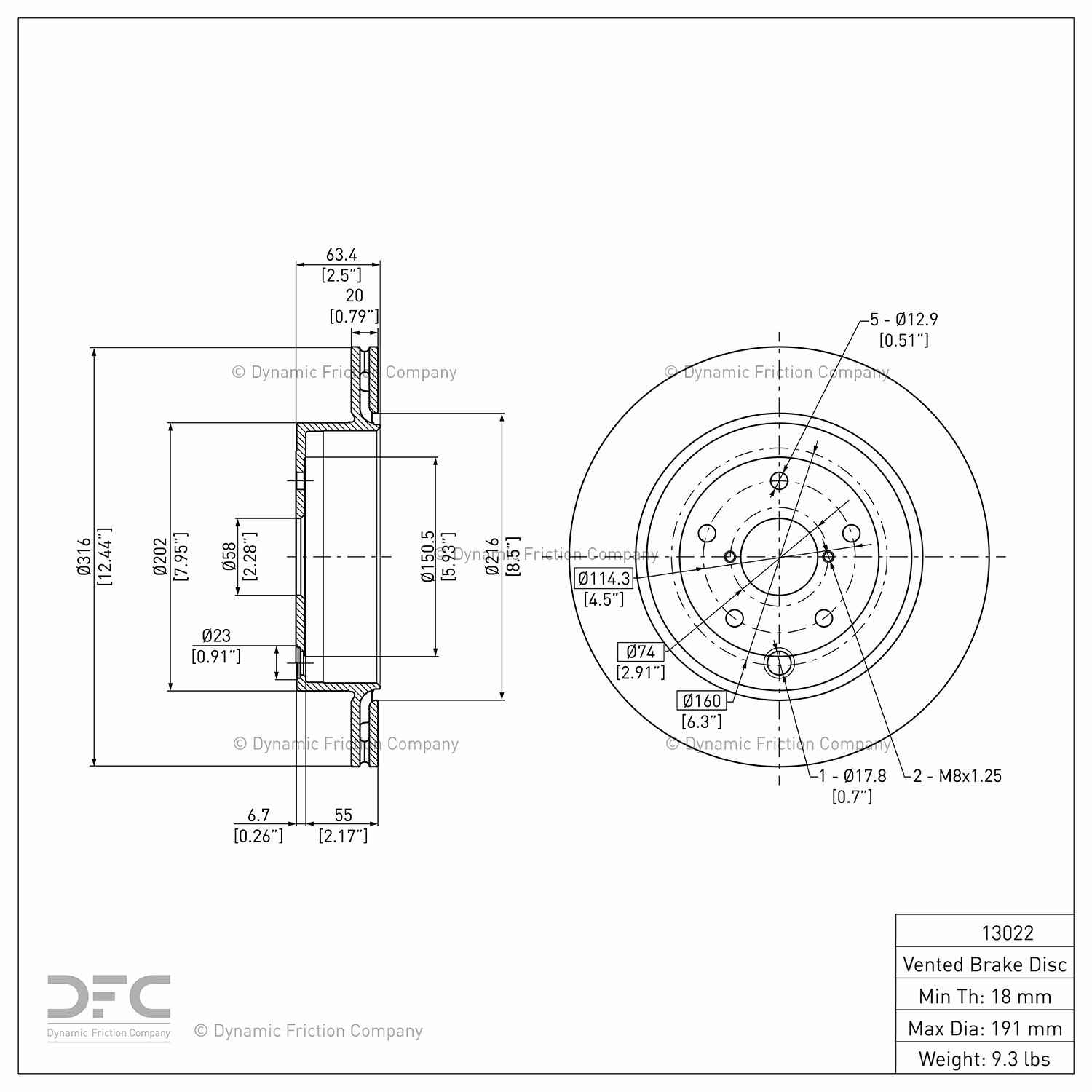 Dynamic Friction Company Disc Brake Rotor 900-13022