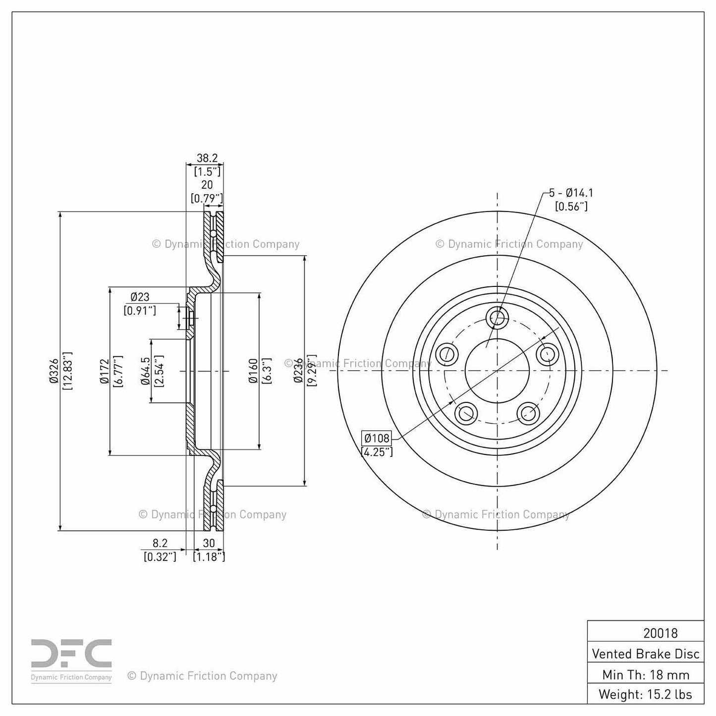 Dynamic Friction Company Disc Brake Rotor 900-20018