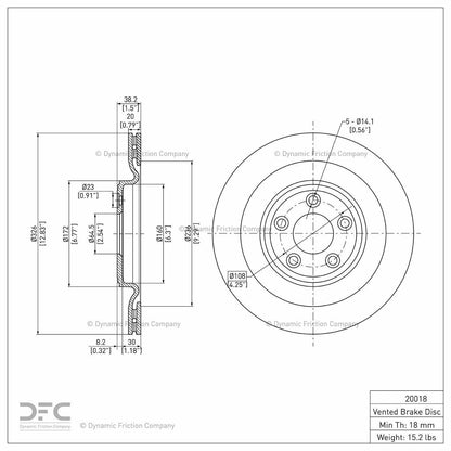 Dynamic Friction Company Disc Brake Rotor 900-20018