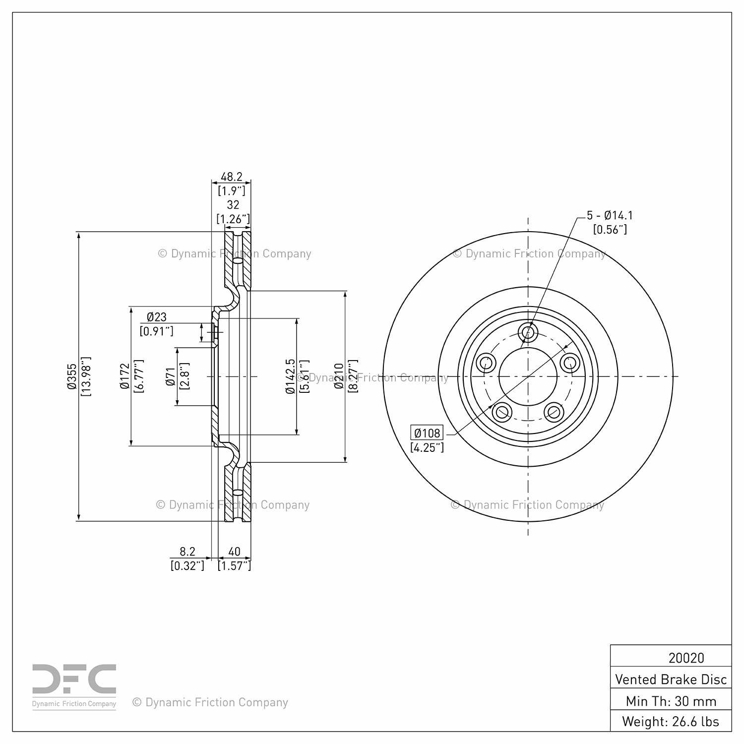 Dynamic Friction Company Disc Brake Rotor 900-20020