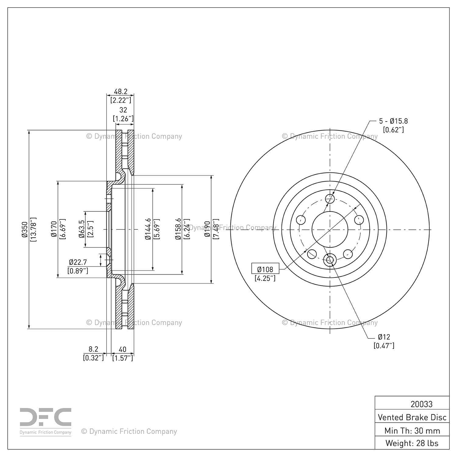 Dynamic Friction Company Disc Brake Rotor 900-20033